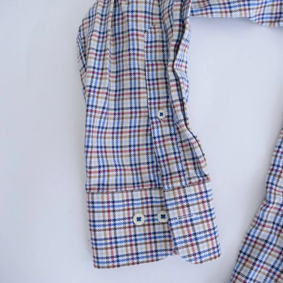 Vintage Peter Millar Multi-colour Checker 100% Cotton Button Up Shirt Size XL - Picture 13 of 14
